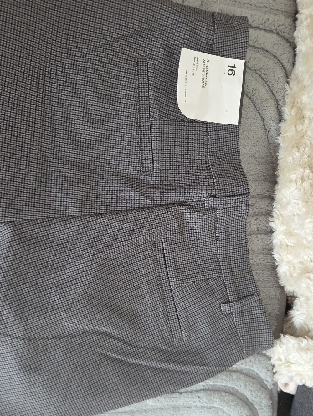George Black & Gray Wide Leg Checked Trousers